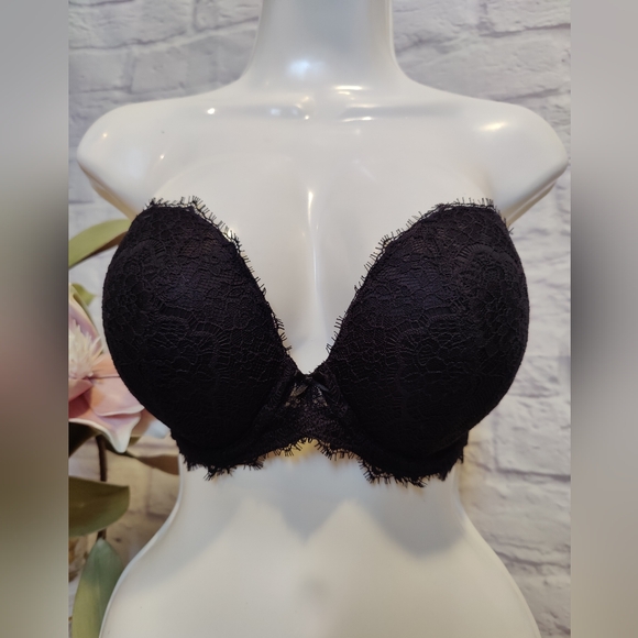 DOBREVA Other - DOBREVA Women's Strapless Push Up Bra Lace  Plunge Padded Underwire Bra 32DD